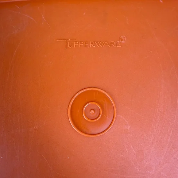Vintage Tupperware Orange Square Container | Classic Mid-Century Kitchen - Picture 15 of 16